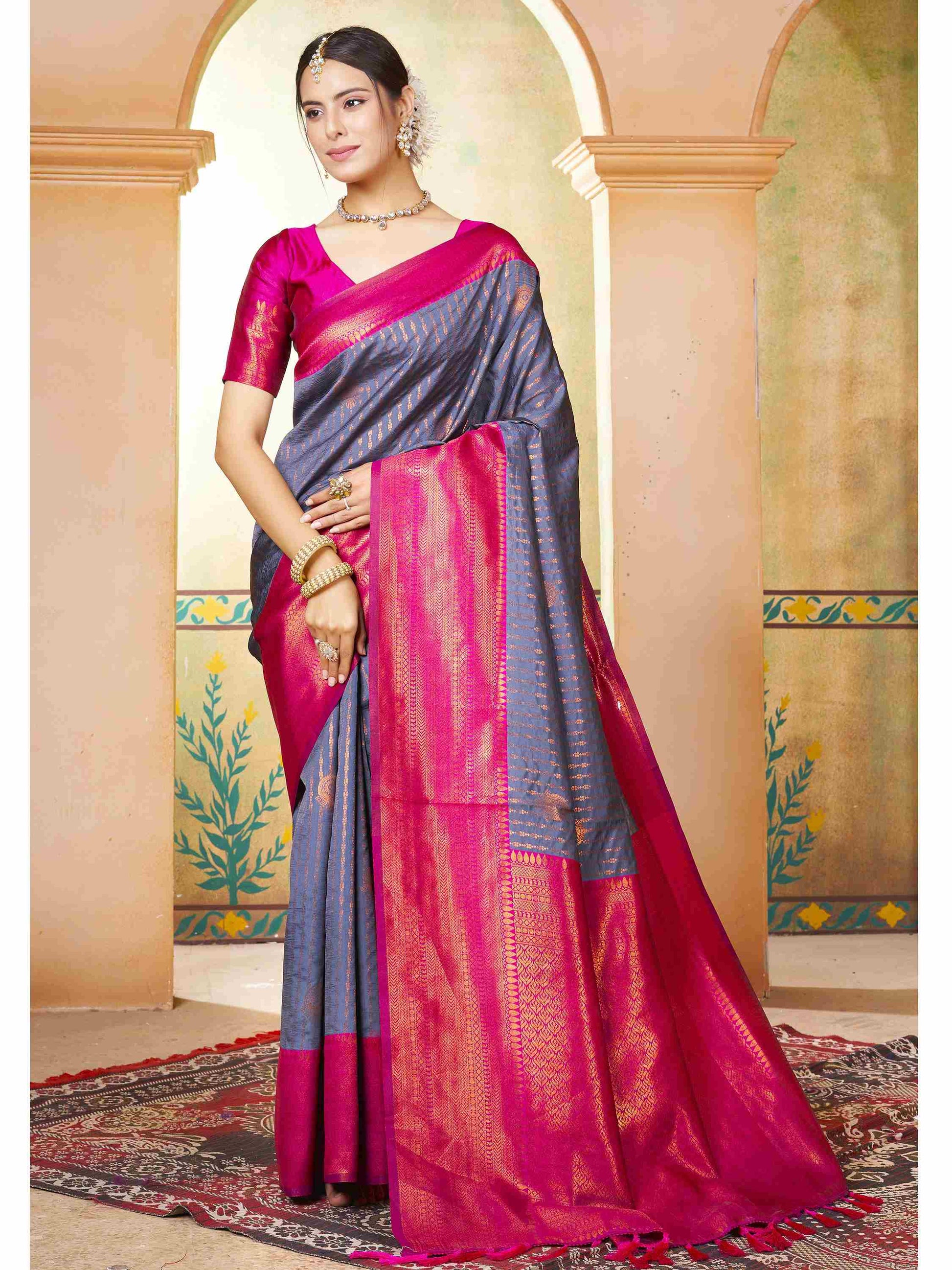 Mauve Kanjivaram Silk Saree