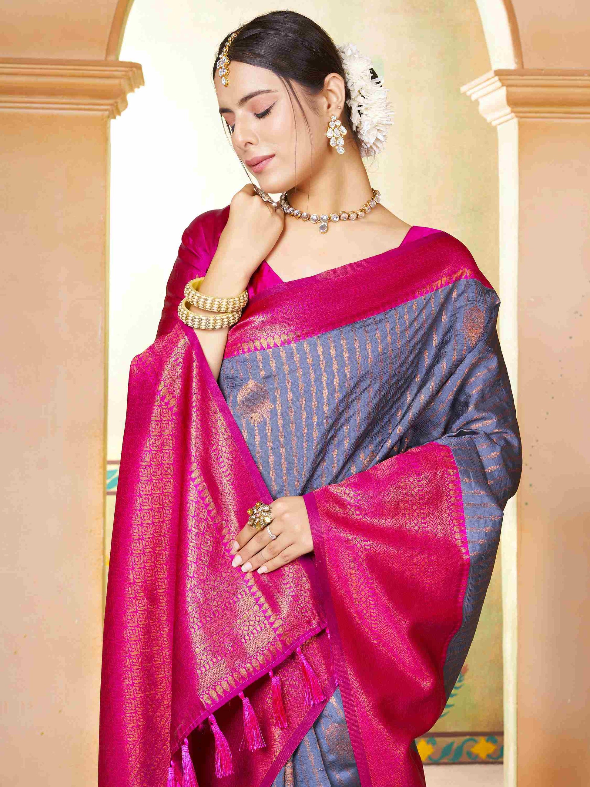 Mauve Kanjivaram Silk Saree