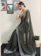 Mehandi Green Georgette Saree