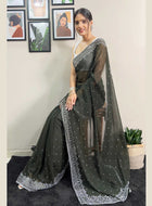 Mehandi Green Georgette Saree