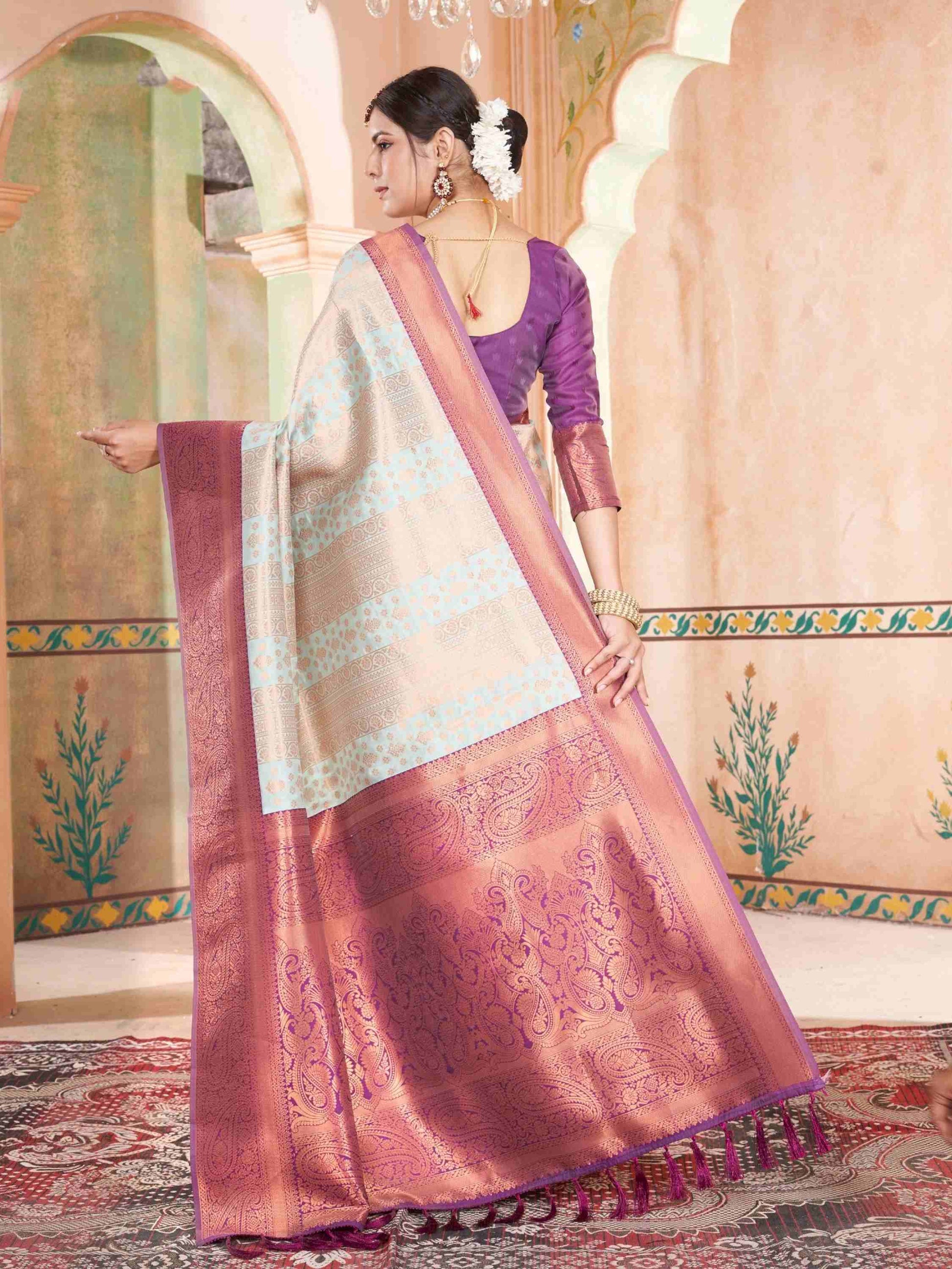 Mint Green Kanjivaram Silk Saree
