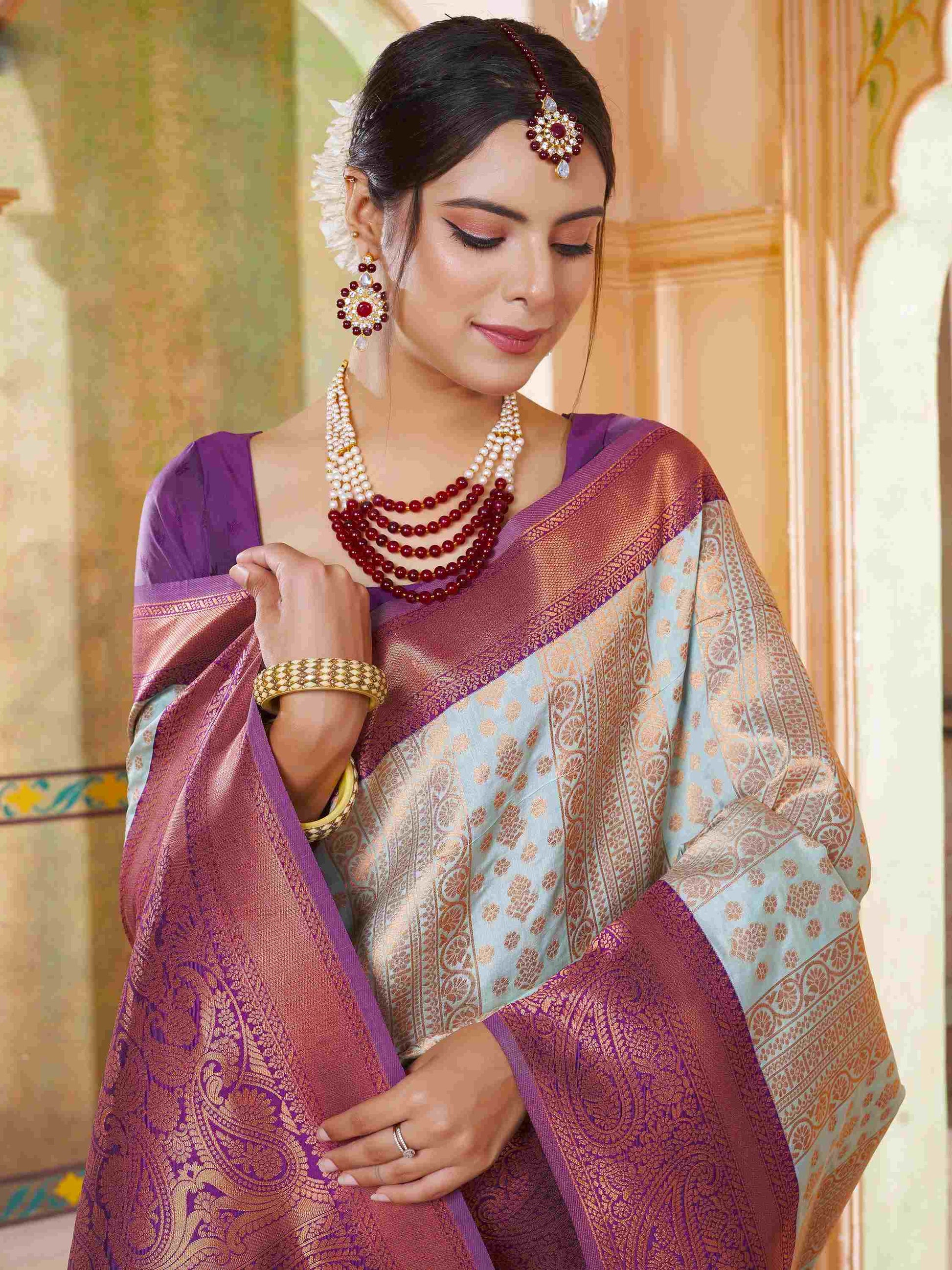 Mint Green Kanjivaram Silk Saree