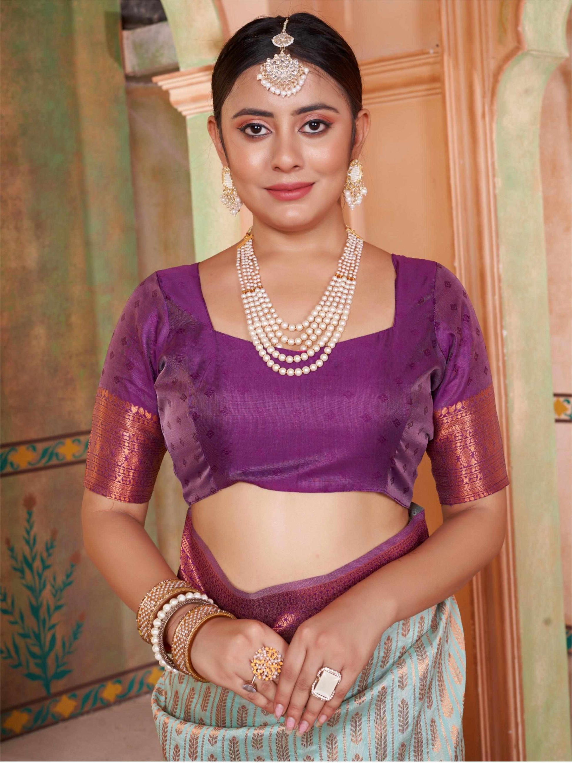 Mint Green Kanjivaram Silk Saree