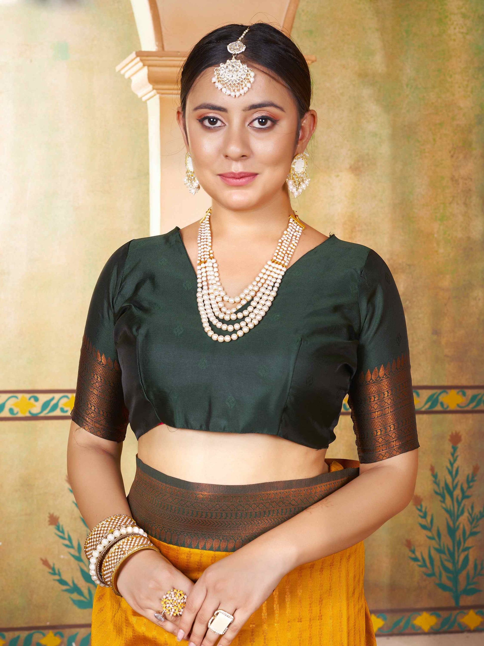 Mustard Kanjivaram Silk Saree