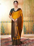 Mustard Kanjivaram Silk Saree