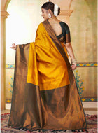 Mustard Kanjivaram Silk Saree