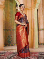 Navy Blue Kanjivaram Silk Saree