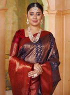Navy Blue Kanjivaram Silk Saree