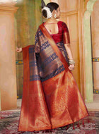 Navy Blue Kanjivaram Silk Saree
