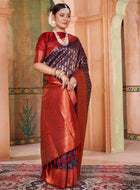 Navy Blue Kanjivaram Silk Saree
