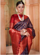 Navy Blue Kanjivaram Silk Saree