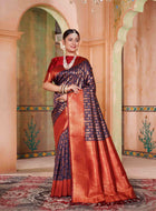 Navy Blue Kanjivaram Silk Saree