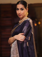 Navy Blue Organza Saree