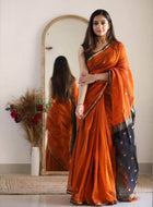 Orange Chanderi Saree