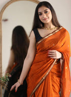 Orange Chanderi Saree