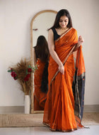 Orange Chanderi Saree