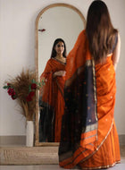 Orange Chanderi Saree
