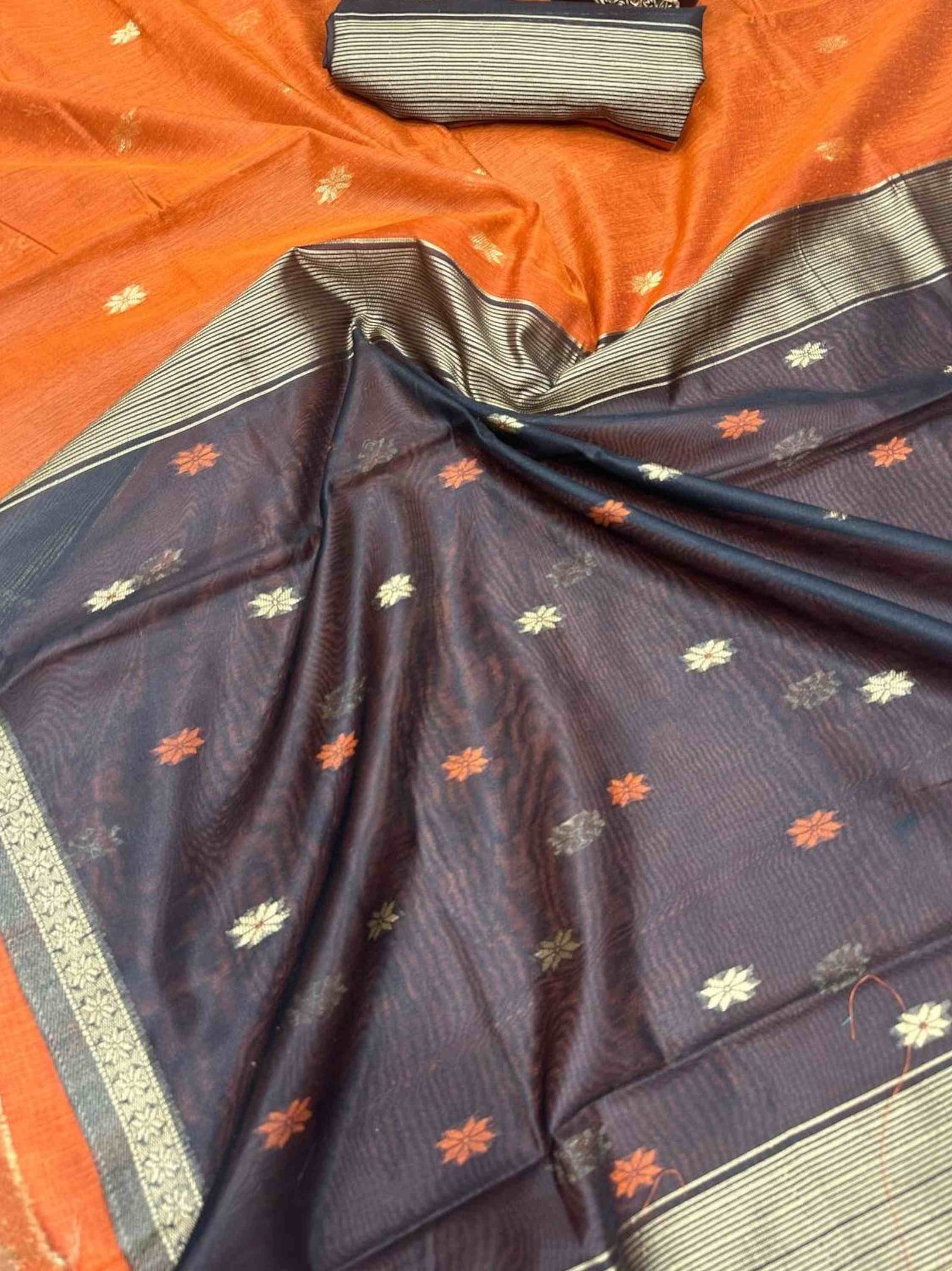 Orange Chanderi Saree