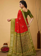 Orange Dola Silk Saree