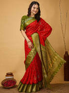 Orange Dola Silk Saree