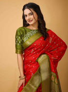 Orange Dola Silk Saree