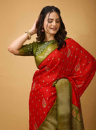 Orange Dola Silk Saree