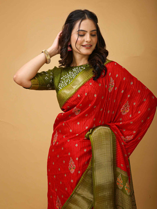 Orange Dola Silk Saree