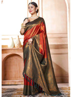 Orange Kanchipuram Silk Saree