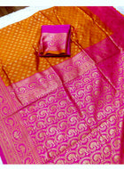 Orange Litchi Silk Saree