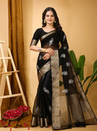 Organza Saree Black