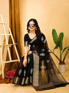 Organza Saree Black
