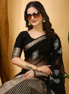 Organza Saree Black