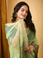 Organza Saree Light Green 