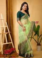 Organza Saree Light Green 