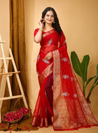 Organza Saree Maroon