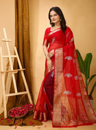 Organza Saree Maroon