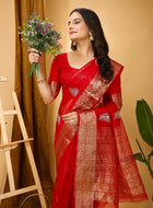 Organza Saree Maroon
