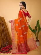 Organza Saree Orange