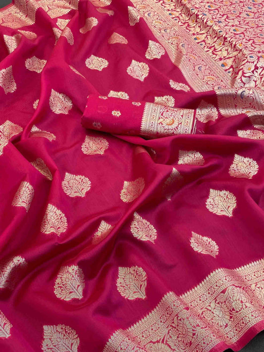 Pink Banarasi Silk Saree