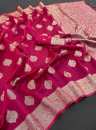 Pink Banarasi Silk Saree