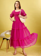 Pink Chiffon Maxi Dress