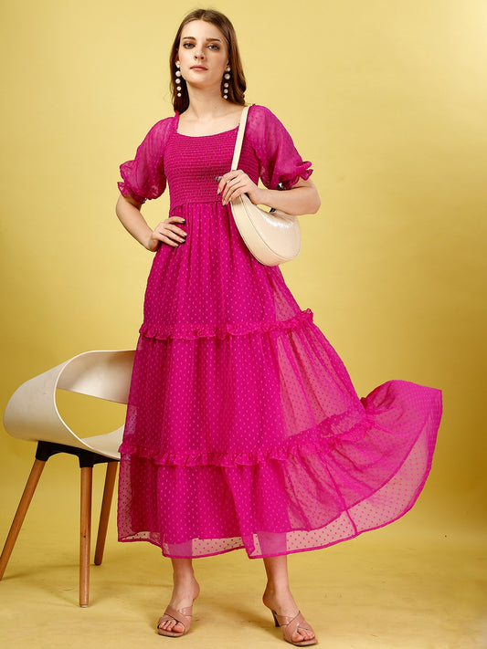 Pink Chiffon Maxi Dress
