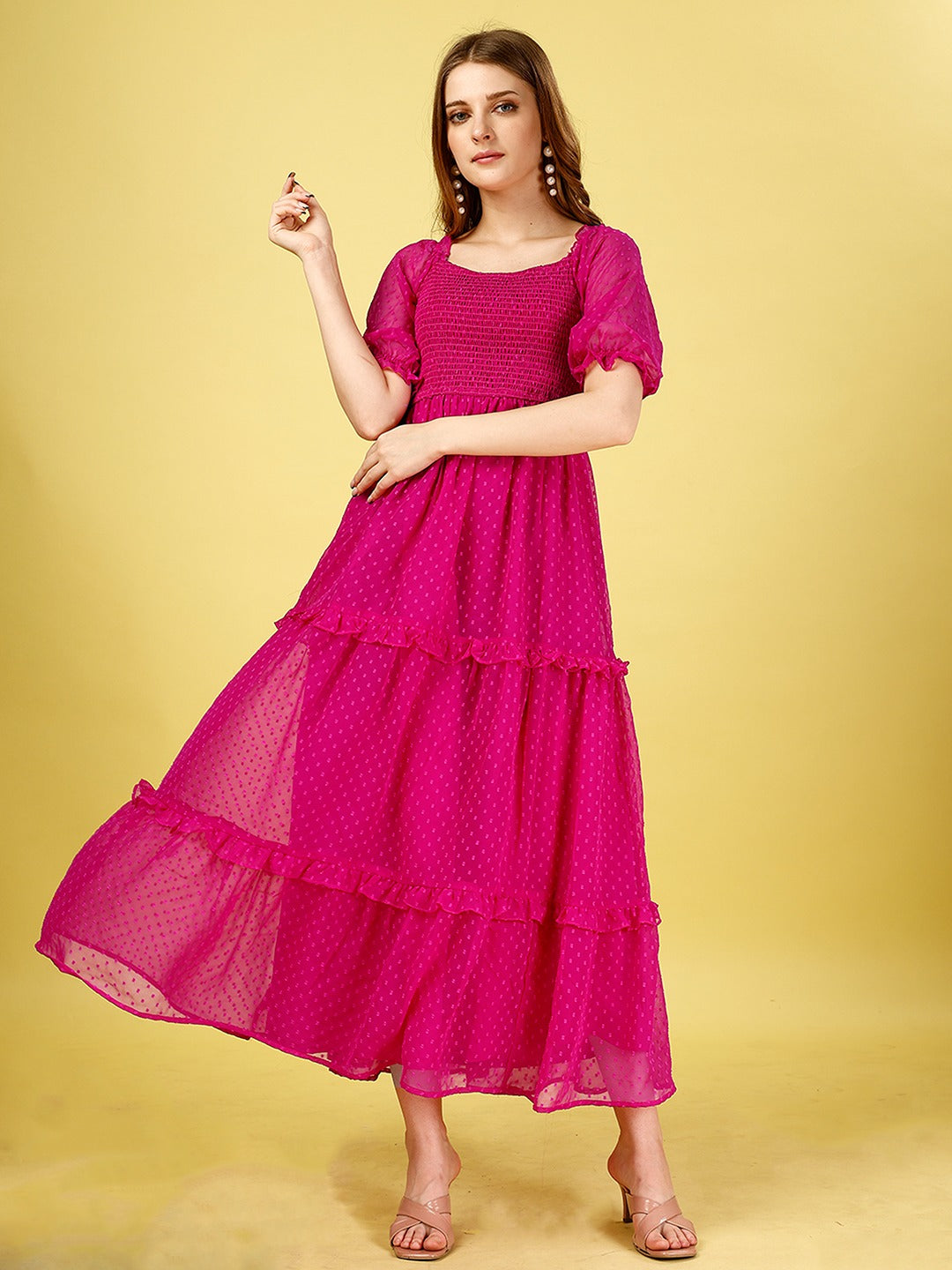 Pink Chiffon Maxi Dress