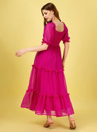 Pink Chiffon Maxi Dress