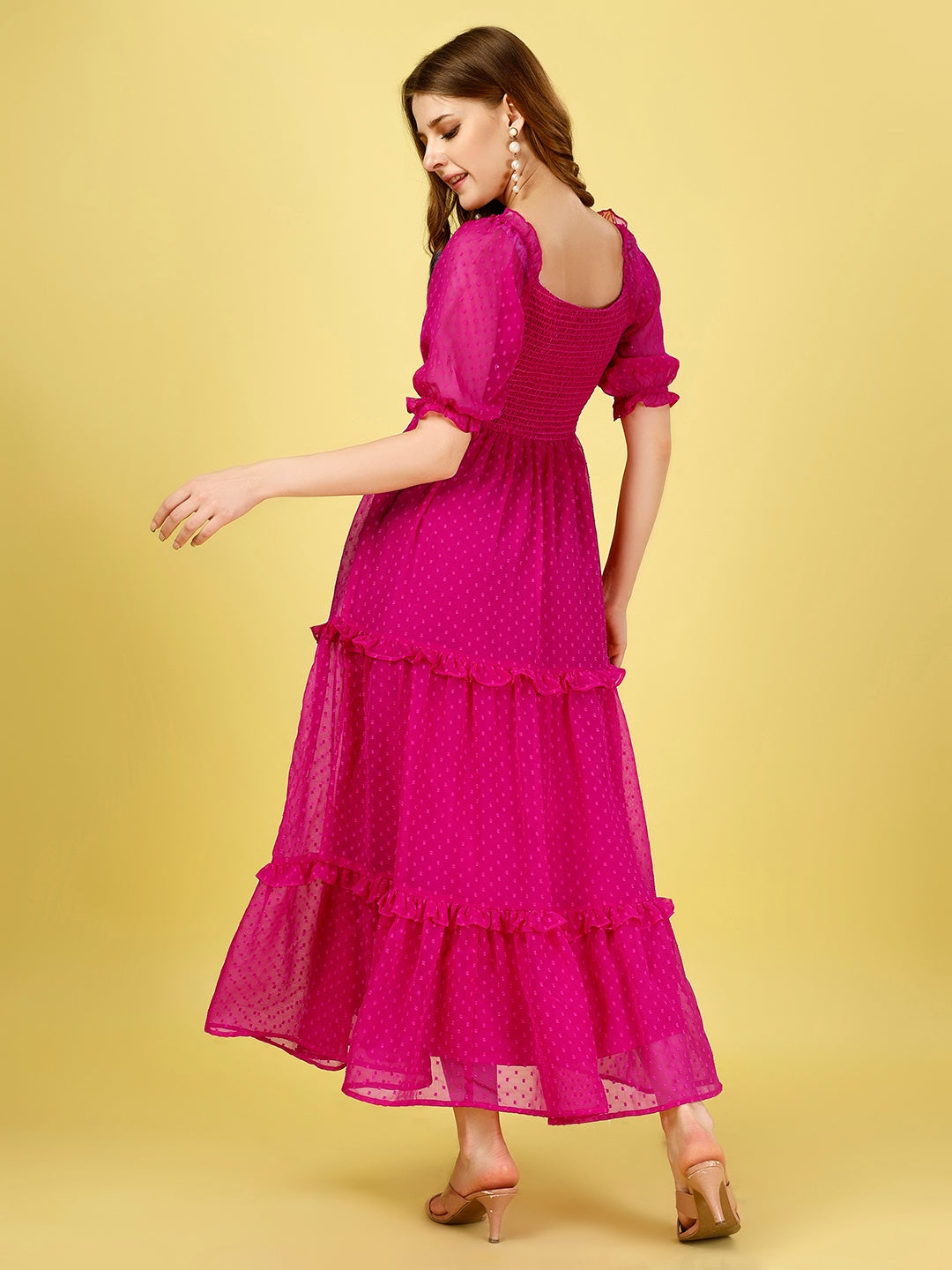 Pink Chiffon Maxi Dress