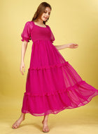 Pink Chiffon Maxi Dress