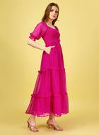 Pink Chiffon Maxi Dress