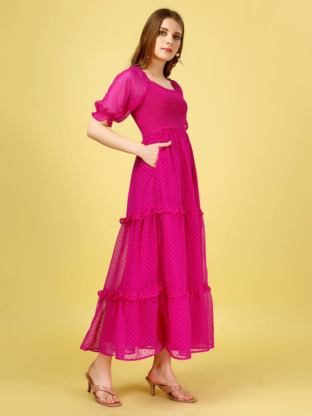 Pink Chiffon Maxi Dress