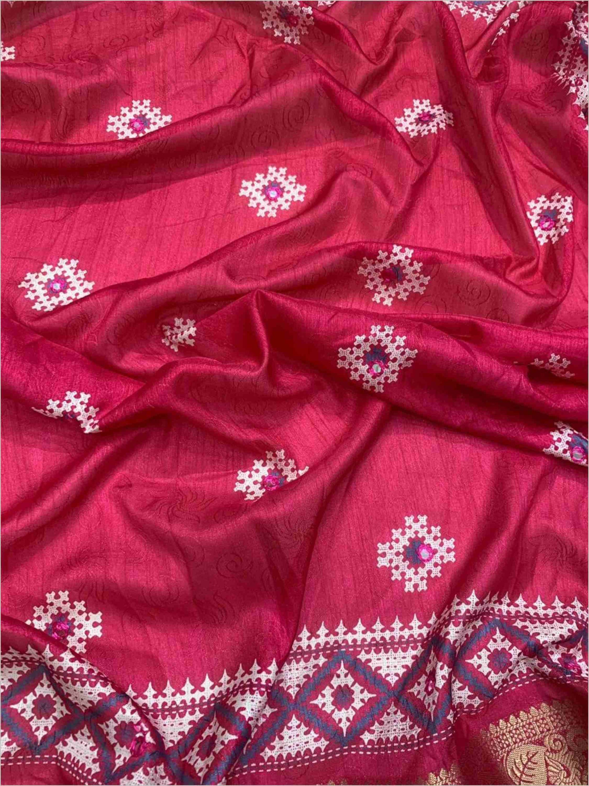 Pink Cotton Silk Saree