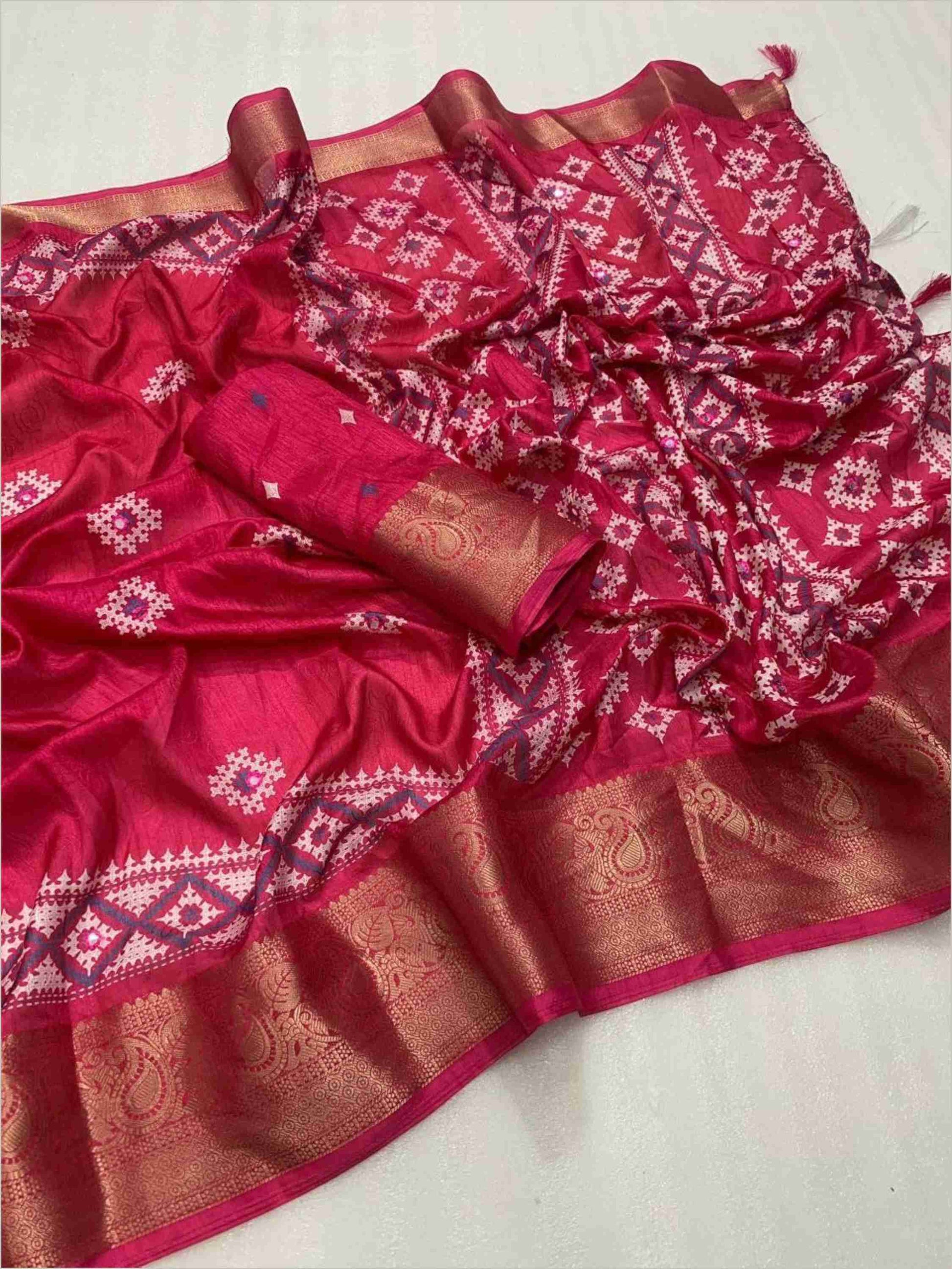 Pink Cotton Silk Saree